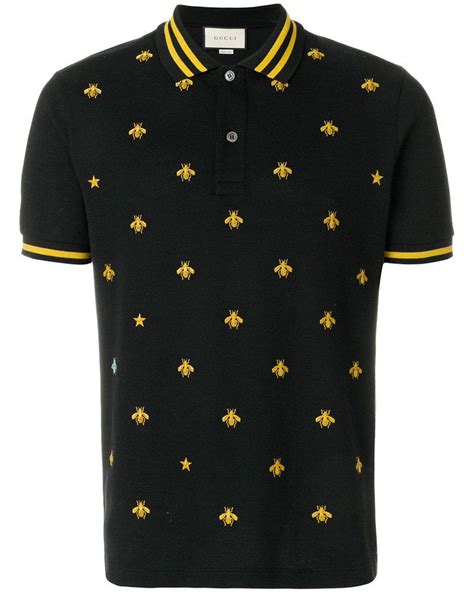 gucci polo shirt men|gucci bee embroidered polo shirt.